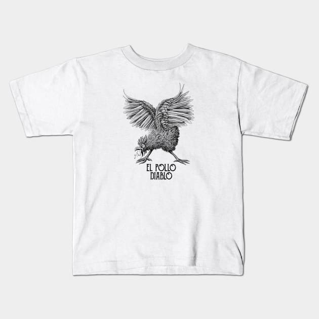 El Pollo Diablo Kids T-Shirt by mattleckie